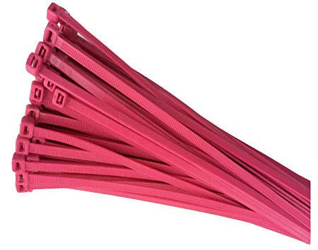 100 x Fluorescent Pink Cable Ties 200 x 4.8mm / Extra Strong Zip Tie Wraps