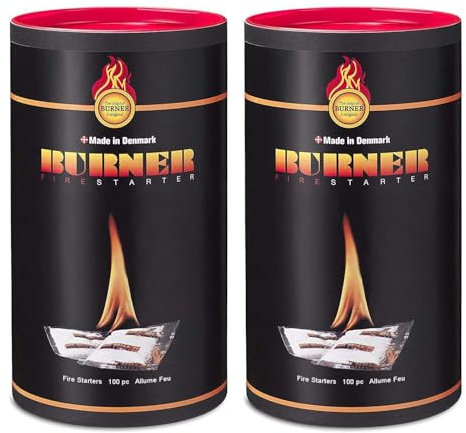 Burner Grill, Ofen und Kamin Anzünder Zündbeutel 2 x 100er Dose