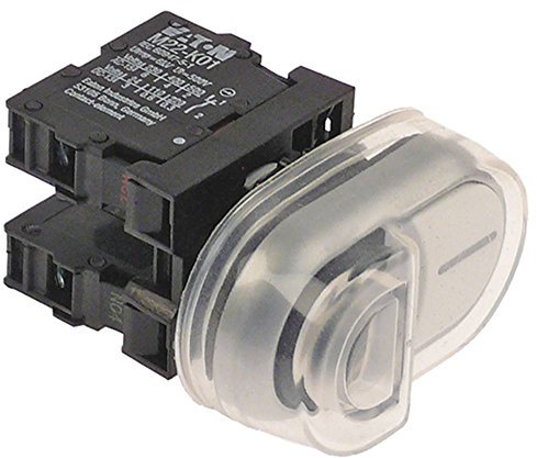 Drucktaster Schraubanschluss Einbau 22mm Einbaumaß ø22mm schwarz/weiß 1NO 6A IP40 230V 6A Symbol 0-1 70°C