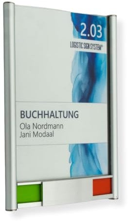 Logistic Sign System Türschild Primus 133/170 mit Frei/Besetzt-Anzeige, Rot/Grün- Anzeige
