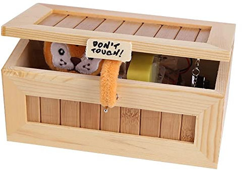 Hölzerner USB elektronischer Kasten netter Tiger lustiges wechselwirkendes Stress Entlastungs Spielzeug berühren nicht Gag Spielzeug Schreibtisch Dekoration