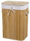 VERDELOOK Cesto porta biancheria rettangolare con coperchio e maniglie foderato, 40x30x60 cm, bambù naturale
