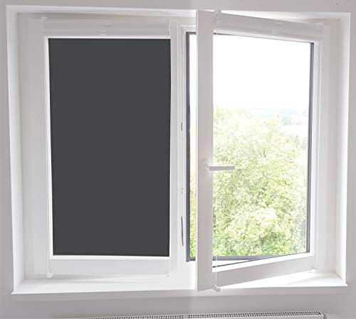 timalo® Blickdichte Verdunkelungsfolie Selbstklebende Fensterfolie Sichtschutzfolie Klebefolie Sonnenschutzfolie dunkle Folie Fenster UV-Schutz | Wunschlänge | (anthrazit, 93x100cm)