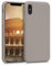 kwmobile Hülle kompatibel mit Apple iPhone XS Hülle - Silikon Handy Case - Handyhülle weiche Oberfläche - kabelloses Laden - Taupe