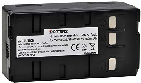 Batmax 4800mAh BN-V25U Battery for JVC BN-V10U, BN-V11U, BN-V12U, BN-V14U, BN-V15, BN-V18U, BN-V22U, BN-V24U, BN-V25U PANASONIC PV-BP15 PV-BP17 Cameras
