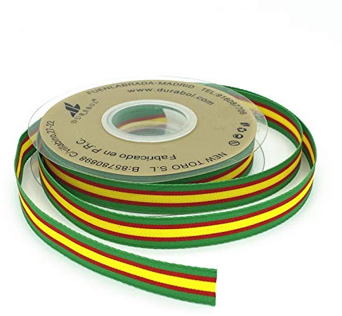 Cinta Bandera España Con Borde Verde 25m x 15mm