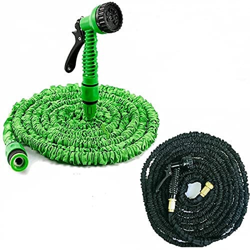 AISENPARTS Flexibler Gartenschlauch mit 3/4 1/2 Armaturen 7 Funktionen Sprühdüse 3-fach teleskopierbar Leckage Leichte, einfache Aufbewahrung für den Gartenbewässerungshof für Autowaschanlagen
