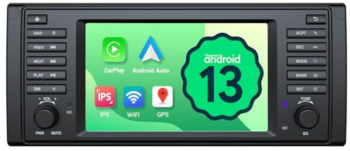 Eonon 7 Zoll IPS Android 13 2+32 GB für BMW 5 E39 (1995-2002) GPS CarPlay Android Auto WiFi USB EQ Bluetooth Bildschirmspiegelung SWC Autoradio-Unterstützung Rückfahrkamera Autoradio E39A13