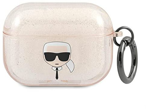 Karl Lagerfeld KLAPUKHGD Schutzhülle für AirPods Pro mit Gold Glitzer