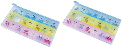 2pcs Pill Boxe 7 Day 3 Times A Day, Tablet Storage Box, Pill Organiser, Daily Medicine, Travel Pill Box