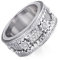 GAOFG Diamond Ring Gypsophila Rotierbarer mit Full Diamond, Anti-Angst-Stressabbau Viel Glück Kristallringe Schmuck Accessoires für Männer Frauen Liebhaber Geschenke,Silber,7