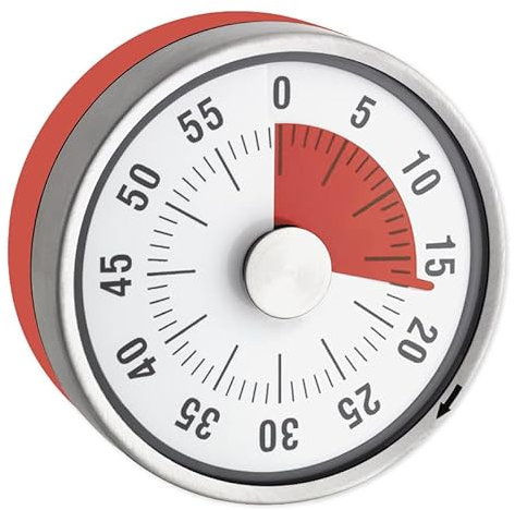TimeTEX Zeitdauer-Uhr Automatik Compact - mit oranger Scheibe - mit Magnet - zeigt Restzeit an - Durchmesser 78 mm - läuft ohne Batterien - 61965