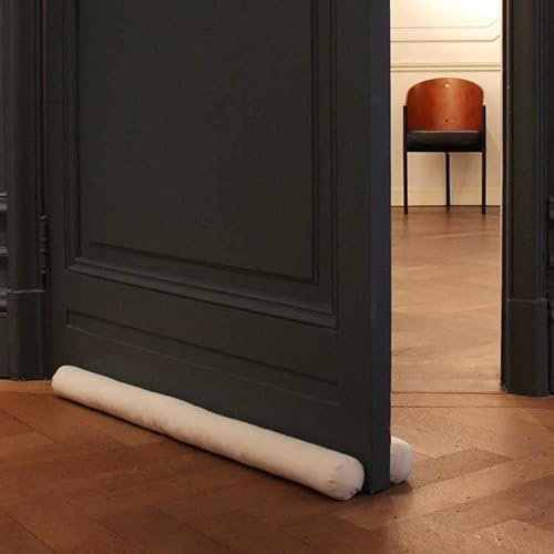 Rori Boudin de Porte Double 80 cm - Protection Contre la Traction et le Bruit - Joint de Bas de Porte Beige - Rond - Différentes