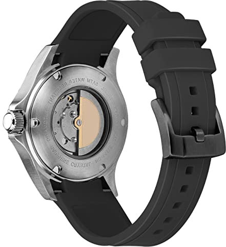 Kai Tian 22mm Edle Gebogene Band Gummi Schwarze (schwarze Schnalle) Uhrenarmband Fit Uhrenarmband für Männer Frauen