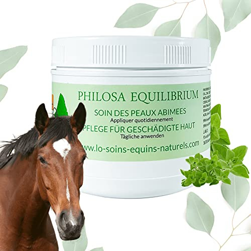 Philosa Equilibrium – Natürliche Pflege und Balsam für geschädigte Haut (Mauke, ...) bei Pferden – auf Pflanzenbasis mit Ringelblume, Teebaum, Lavendel, Oregano, Cade-Öl