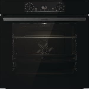 Gorenje BOS 6737 E13FBG OptiBake Einbau-Backofen, Made in Europe, 77 Liter, Heißluft, ExtraSteam, GentleClose & Open, AquaClean, AirFry, PizzaMode, PerfectGrill, Teleskopauszüge, schwarz