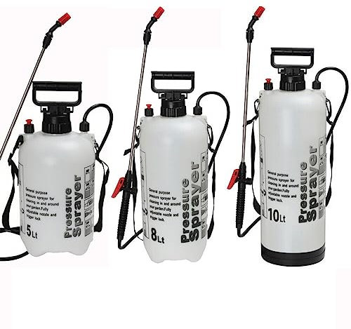 8 Litre Garden Pressure Sprayer Weed Spray Bottle with Adjustable Nozzle Portable Garden Hand Pump Action Pressure Sprayers Water Plant Chemical