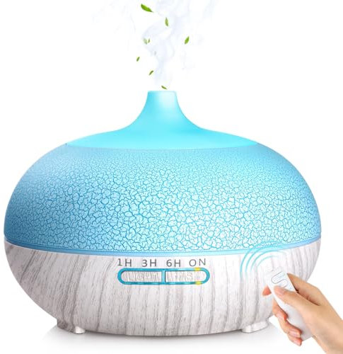 GeeRic Aroma Diffuser für Duftöle, 550ml Ultraschall Luftbefeuchter Diffusor für ätherische Öle,Raumbefeuchter Aromatherapie Öle Duftlampe mit 7 Farben LED Leichte für Schlafzimmer Büro Yoga Spa