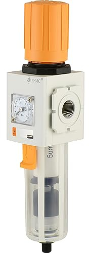 Fittingteile - Druckluft Filterregler mit Manometer Wasserabscheider Kondensat Druckminderer Druckregler (Gewindegröße: G 1/2 - Ausführung: Automatische Entwässerung)