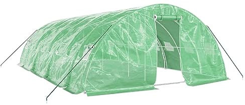 vidaXL Invernadero con Estructura de Acero Verde 40 m² 8x5x2,3 m