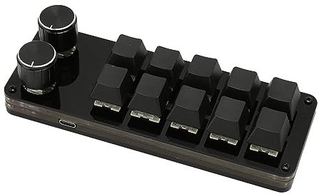 ciciglow 10 Tasten, 2 Knöpfe, Blauer Schalter, Hot-Swap-fähige, Programmierbare Tastatur mit Kabelgebundenem USB-Anschluss für Gaming und Büro