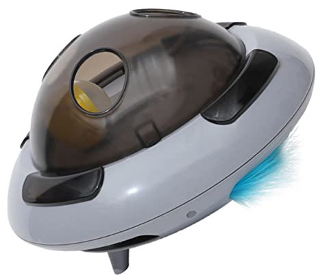 Beaupretty 1 Satz lustiges Katzenspielzeug Spielzeug zum Necken von Katzen UFO-Katzenspielzeug Spielzeuge Haustier Cat-Trackball Kätzchen interaktives Spielzeug 2 in 1 Drehscheibe abspielen
