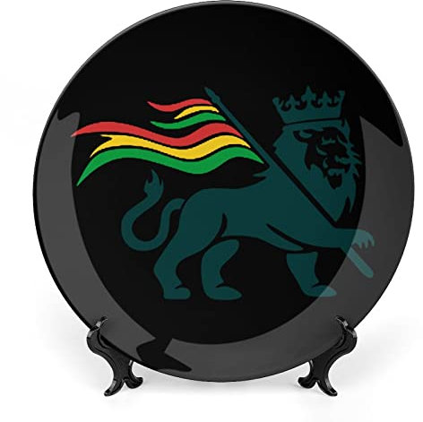 Placa de cerámica con diseño de bandera de león rastafari, regalo decorativo para el nuevo hogar, Navidad, día de la madre