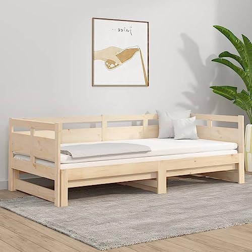 ARKEM Tagesbett Ausziehbar Massivholz Kiefer 2X(90x200) cm Tagesbett Ausziehbar Sofabett Schrankbett Mit Sofa Ausziehsofa Bettgestell 820312