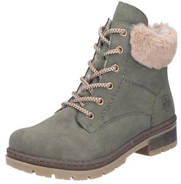Rieker Damen Y7424 Schnürstiefel, Grün, 38 EU