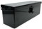 Boîte à outils 360x140 H 140 mm noir brillant avec porte-cadenas en tôle pliée, soudée et robuste pour tracteurs