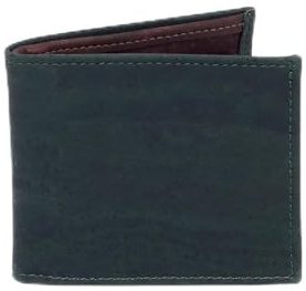 Geldbeutel aus Kork | Nachhaltige Alternative zu Leder | Veganes Portemonnaie aus Naturkork | Geldbörse für Damen & Herren | viele Kartenfächer & Münzfach (Dunkelgrün)