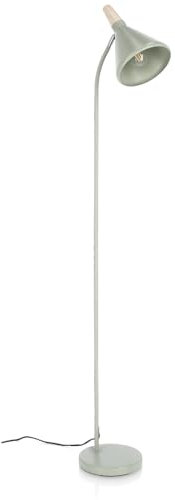 Decor Space Stehleuchte Brill aus pulverbeschichtetem Stahl und Kiefernholz, Höhe 148 cm (Salbeigrün)