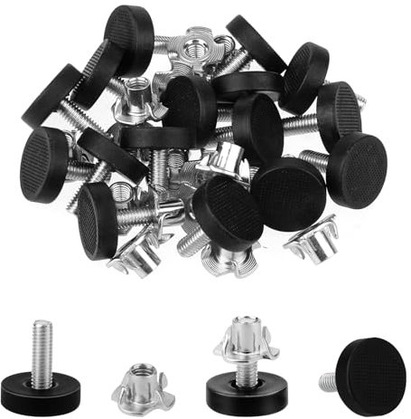 Giantree 16 Pcs Adjustable Furniture Levelers, Leveling Feet Screw in Chair Feet, Adjustable Leveling Foot Screw On Furniture Glide Leveling for Table Cabinets Chairs Stool Legs