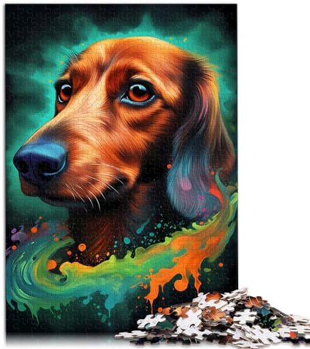 Puzzle für Dackel, traumhaft, für Erwachsene, 1000 Teile, Puzzle, Geschenke, Holzpuzzle, Lernspielzeug, Künstlersammlung, bildende Kunst (50 x 75 cm)