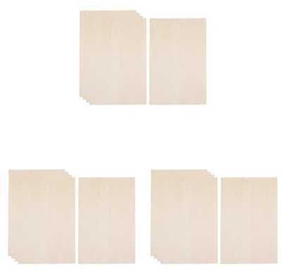 3er-Set 10 Stück Holzplatten, dünne Sperrholzplatte für die Herstellung von Flugzeugmodell, Handwerk, 100 x 100 x 2 mm, Beige