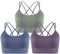 Memoryee Sport BH Damen Große Brüste Push Up Ohne Bügel Kreuz Rücken Rückenfrei Gepolstert Mittlere Unterstützung Crop Top für Yoga Tanz Laufen Radfahren Mehrfarbig2 L