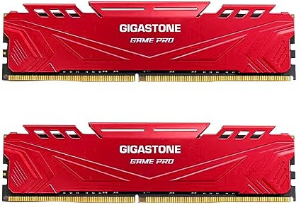 DDR4 RAM: GIGASTONE Game Pro 16 GB Kit (2 x 8 GB) DDR4 3600 MHz PC4-28800 CL 18-22-22-42 Intel XMP 2.0 AMD Ryzen 1,35 V UDIMM 288 Pin Unbuffered Non-ECC Hochleistungs-Gaming-Desktop-Speicher - Rot