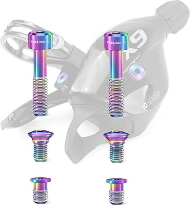 YLME Vis De Vélo 6 Boulons De Fixation De Levier De Dérailleur De Vélo Légers en Titane, Vis Creuses pour GX /X9/X01/X01 /XX1,Rainbow