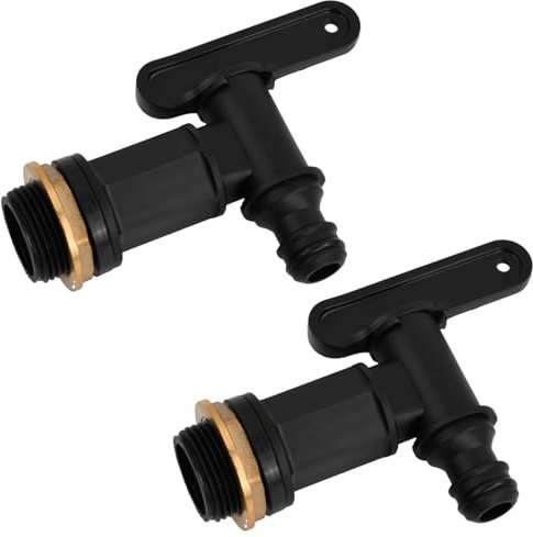 2 PCS Rubinetto per Serbatoio dell’acqua Piovana, Rubinetto di Plastica del Secchio Della Pioggia Con fibbia in ottone, Rubinetto di Ricambio Spigot per Giardino Industria Casa