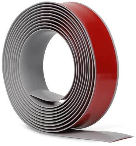 EFUTURETIME Striscia di Soglia Autoadesivo 4M, Profilo di Transizione PVC 4CM di Larghezza, Strisce di Copertura 3,5MM di Altezza per Pavimenti, Porte, Finestre (Grigio)