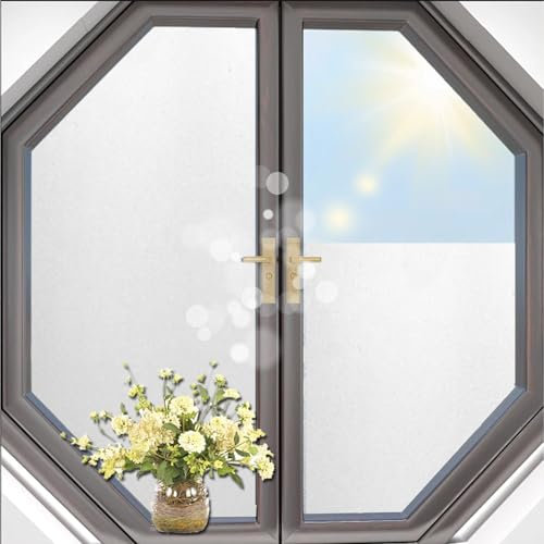 Pellicola Elettrostatica per Vetri 35 x 300 cm, Senza Colla, Aderenza Statica, Facile Applicazione, Privacy Finestre, Traslucido Motivo Film Adesivo, per Casa Cucina, bianco opaco