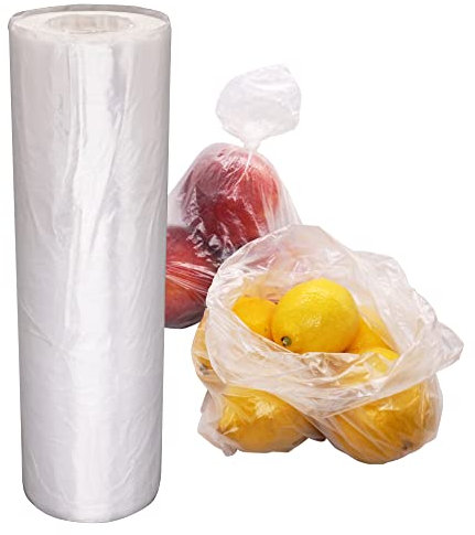 SKIR'CO Sacchetti di plastica trasparente da 22,5 x 40 cm, adatti per alimenti, in HDPE, sacchetti per imballaggio alimentare in rotolo, sacchetti per congelatore, confezione da 1000 pezzi