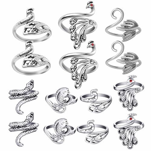 Häkelring,Minging 14 Stück Strickring Finger Fingerhut Häkel Ring Crochet Ring Häkelringe Finger Verstellbare Haken Strick Strickschlaufe Strickzubehör für diy Strickhandwerk Häkel Zubehör