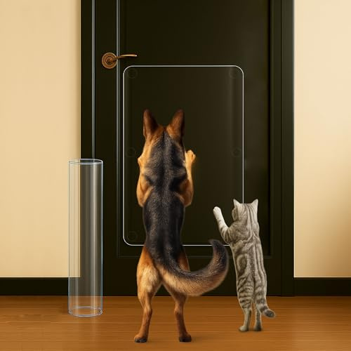 Door Protector from Dog Scratching, Transparent PVC Dog Door Guard Protector, Custom-Cut Anti-Scratch Shield for Interior Doors, Heavy Duty Pet Damage Prevention 1-Pack 16 x 30 Inches