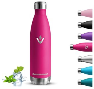 Borraccia Termica, Borraccia 750 ml, Senza BPA, Borraccia Acciaio Inox, Senza Perdite, Borracce Termiche, Acciaio Inossidabile 18/8, Borraccia Inox per Campeggio, Fitness, Yoga, Corsa, Escursionismo