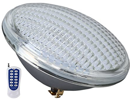 Segrehy 18 W LED-Schwimmbadleuchte, RGB, 12 V, IP68, wasserdicht, Unterwasserlicht, Fernbedienung, Bunte Teichlampe für Schwimmbäder und Gärten, Glasmaterial, 17,8 x 10,5 cm