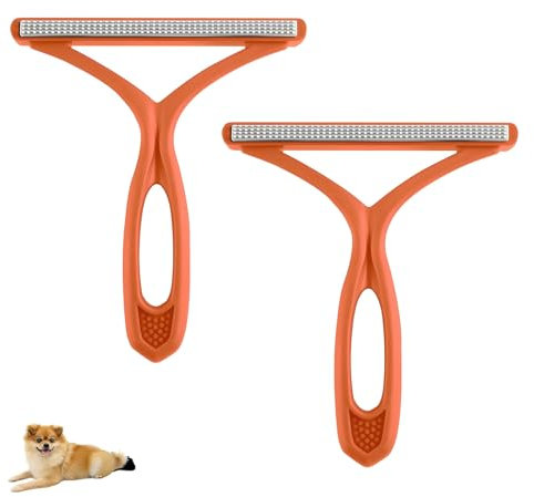 2 Pcs Cat Hair Remover, carpet hair remover tool Pet Hair Remover for Carpet for Sofa Car Seats Furniture Stairs Pet Bed Clothes (Orange)