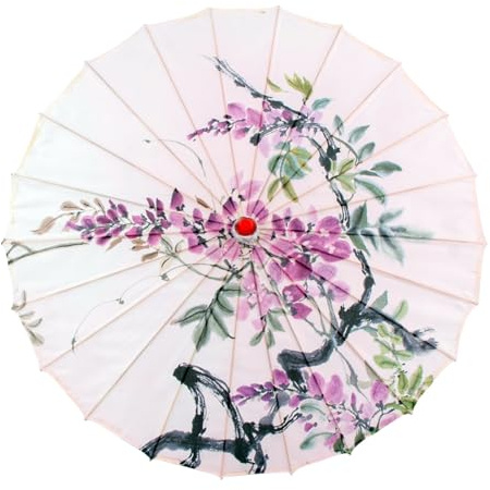 Tmboryuu Ombrelles orientales élégantes avec cadre en bambou - Parapluies en papier huilé pour mariage et cosplay