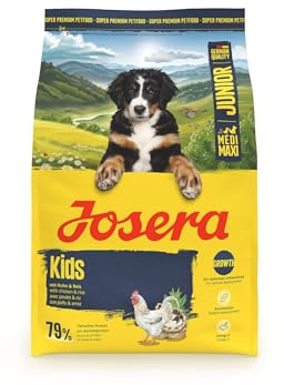 JOSERA Junior Kids Huhn & Reis (1 x 3 kg) | Premium Trockenfutter für wachsende größere Hunde | zur Aufzucht & optimalen Versorgung größerer Welpen ab der 6. Lebenswoche | glutenfrei | 1er Pack