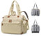 Fexkean Baby Umhängetasche Wickeltasche Rucksack Bote Reisewindeltasche,Große Diaper Bag Handtasche,Multifunktions Babytasche mit Wickelauflage Isolierten Taschen(3039-Beige)